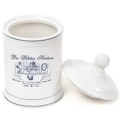 Емкость Bona LE BAIN Silver диаметр 10.5х18.5 см для средств гигиены фарфор DP43448