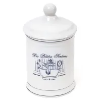 Емкость Bona LE BAIN Silver диаметр 10.5х18.5 см для средств гигиены фарфор DP43448