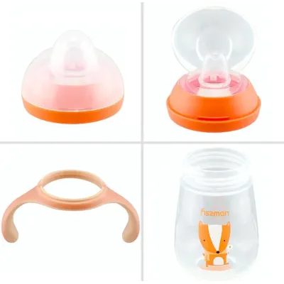Бутылочка для кормления детская Baby Хитрый лис 260 мл с ручками Fissman DP43977
