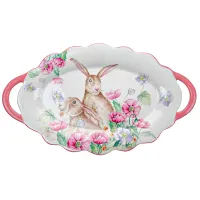 Сервировочное блюдо Bunnies in flowers Lefard AL84697 Сервировочное блюдо Bunnies in flowers Lefard AL84697
