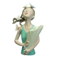 Фигурка Girl in green 32х20х13 см Lefard AL97902 Белый