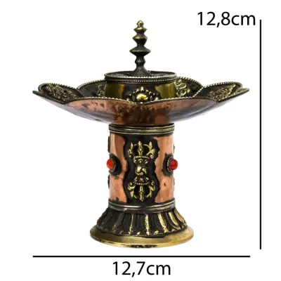 Подставка для благовоний Ручная Работа Лотос Ваджр 12,7x12,7x12,8 см Медный (26641) Подставка для благовоний Ручная Работа Лотос Ваджр 12,7x12,7x12,8 см Медный (26641)