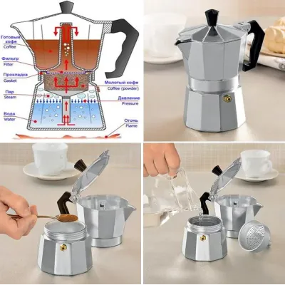 Кофеварка гейзерная Coffee эспрессо 450мл на 9 чашек Empire DP38475