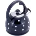 Чайник 2л из нержавеющей стали со свистком в горошек черный Kamille DP112954 Чайник 2л из нержавеющей стали со свистком в горошек черный Kamille DP112954