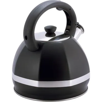 Чайник 3л из нержавеющей стали со свистком черный Kamille DP112959