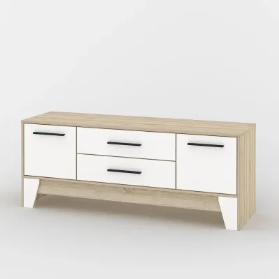 Комод Тиса Мебель 101 Дуб сонома Білий 60x40x151.5 см