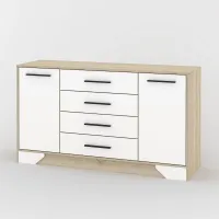 Комод Тиса Мебель 104 Дуб сонома Білий 85x40x152 см