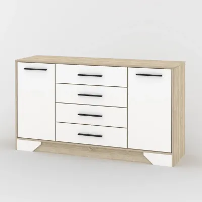 Комод Тиса Мебель 104 Дуб сонома Білий 85x40x152 см