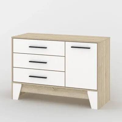 Комод Тиса Мебель 107 Дуб сонома Белый 77x40x112 см
