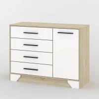 Комод Тиса Мебель 110 Дуб сонома Білий 85x40x112 см