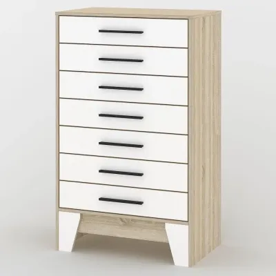 Комод Тиса Мебель 119 Дуб сонома Білий 85.5x40x73 см