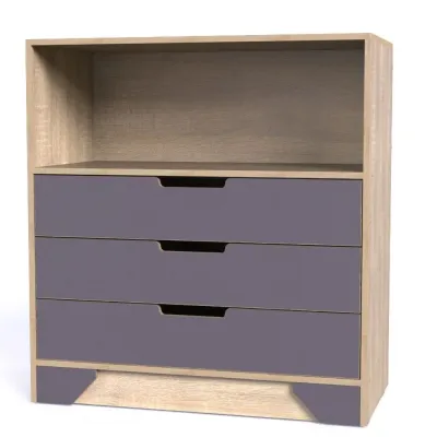 Комод Тиса Мебель 124 Дуб сонома Графит 96x40x90 см