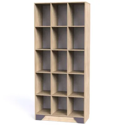 Шафа-Стелаж Тиса Мебель Модуль-100 Дуб сонома Графіт 205x40x90 см
