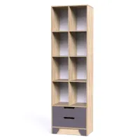 Шкаф-Стеллаж Тиса Мебель Модуль-102 Дуб сонома Графит 205x40x60 см
