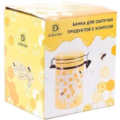 Керамическая Банка Bona с металлической затяжкой 650 мл Yellow DP113594