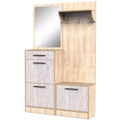 Прихожа Тиса Мебель Прихожа-30 Сонома Аляска 190x35x120 см