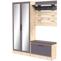 Прихожая Тиса Мебель Прихожая-38 Сонома Графит 205x35x180 см