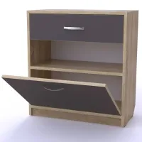 Тумба для взуття Тиса Мебель ТО-102 1 Сонома Графит 64.5x60 см