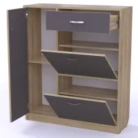 Тумба для взуття Тиса Мебель ТО-116 1 Сонома Графіт 105x90 см
