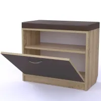 Тумба для взуття Тиса Мебель ТО-118 1 Сонома Графіт 55x60 см
