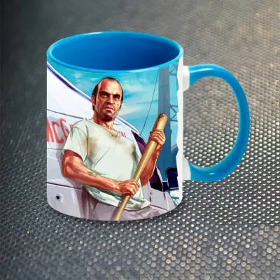 Чашка Fan Girl Тревор Филипс ГТА 5 Grand Theft Auto New (14402) 330 мл Голубой