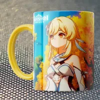 Чашка Fan Girl Паймон та Мандрівниця Геншин Імпакт - Genshin Impact New (14563) 330 мл Різнокольоровий