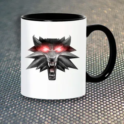 Чашка Fan Girl Логотип Медальйон Відьмака The Witcher New (14413) 330 мл Чорний Чашка Fan Girl Логотип Медальйон Відьмака The Witcher New (14413) 330 мл Чорний