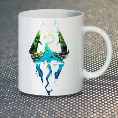 Чашка Fan Girl Лого Скайрім The Elder Scrolls V: Skyrim New (14517) 330 мл Різнокольоровий