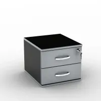 Тумба офисная Тиса Мебель Т-2 Чёрный Алюминий 31x40.1x35 см