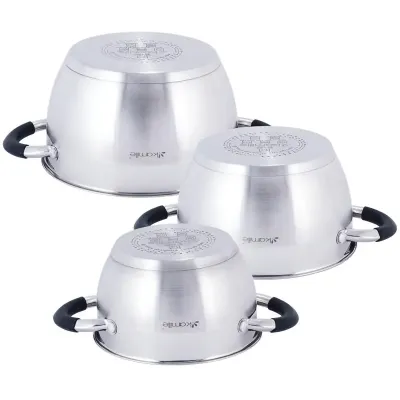 Набор 3 кастрюли Marsaili 1.8л 2.5л 3.5л с силиконовыми ручками Kamille DP36504