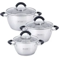 Набор 3 кастрюли Marsaili 1.8л 2.5л 3.5л с силиконовыми ручками Kamille DP36504
