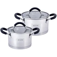 Набор 2 кастрюли Marsaili 2л и 2.7л с силиконовыми ручками Kamille DP36682