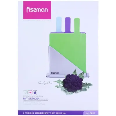 Набор Fissman 3 разделочные доски 32х19см на подставке DP37935