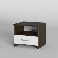 Тумба прикроватная Тиса Мебель ТП-100 Венге Белый 38x40x40 см