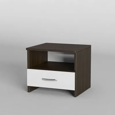 Тумба прикроватная Тиса Мебель ТП-100 Венге Белый 38x40x40 см
