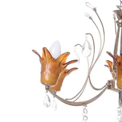 Люстра подвесная Brille 60W E14 Золотистый