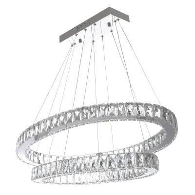 Люстра Brille Хрустальные кольца LED 96W Хром