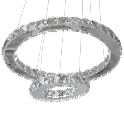 Люстра Brille Хрустальные кольца LED 48W Хром