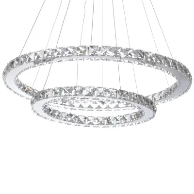 Люстра Brille Хрустальные кольца LED 72W Хром