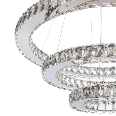 Люстра Brille Хрустальные кольца LED 68W Хром Люстра Brille Хрустальные кольца LED 68W Хром