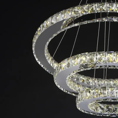 Люстра Brille Хрустальные кольца LED 68W Хром Люстра Brille Хрустальные кольца LED 68W Хром
