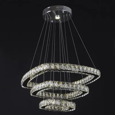 Люстра Brille Хрустальные кольца LED 60W Хром