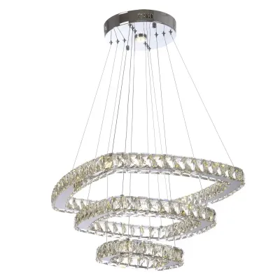 Люстра Brille Хрустальные кольца LED 60W Хром
