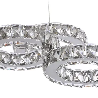Люстра Brille Хрустальные кольца LED 30W Хром