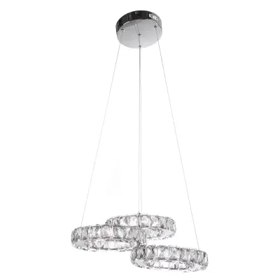 Люстра Brille Хрустальные кольца LED 30W Хром