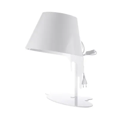 Настольная лампа в современном стиле с абажуром Brille 60W BL-314 Белый