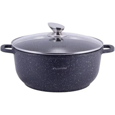 Набор 3 кастрюли Landes Black 2.3л 4.5л 6.5л с двумя прихватками Kamille DP36495