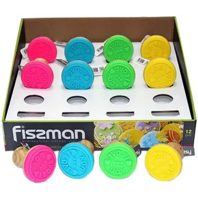 Штамп для печенья I Love You диаметр 6см с деревянной ручкой Fissman DP38605