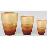 Набор 3 вазы Gold Motifs Brown 17.5 см 15 см и 12 см Bona DP41664