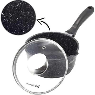 Ковш Kamille диаметром 16см индукционный со стеклянной крышкой DP112945 Ковш Kamille диаметром 16см индукционный со стеклянной крышкой DP112945